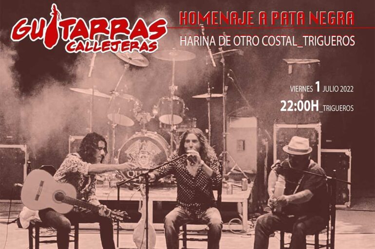 Concierto Guitarras Callejeras homenaje a pata Negra Trigueros 1 de julio 2022 Harina de otro costal