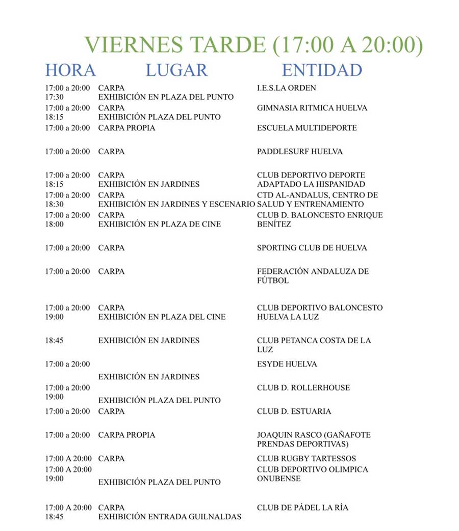 Feria del deporte de Huelva Viernes 23 2022