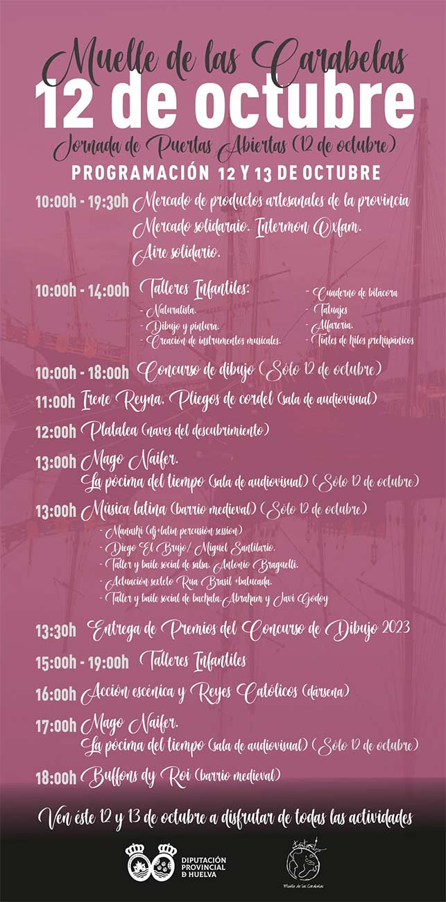 programacion 12 de octubre muelle de las carabelas 2024