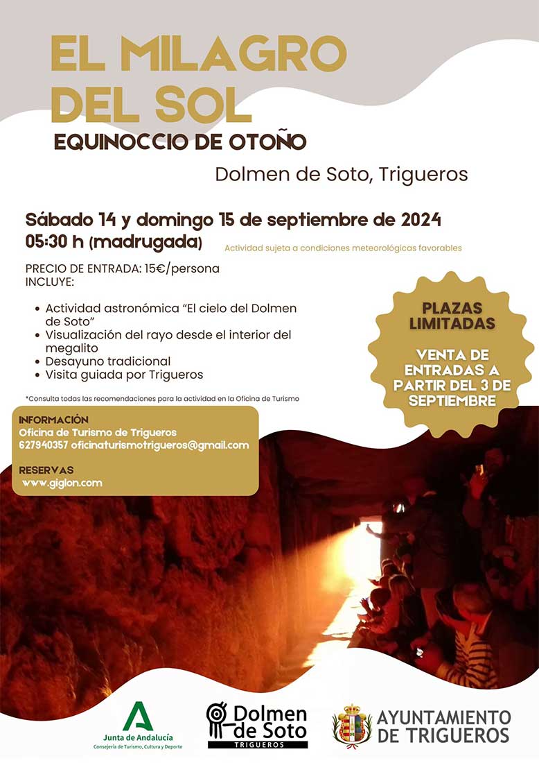 El milagro del sol equinoccio de otono en el dolmen de soto 14 15 de septiembre 2024