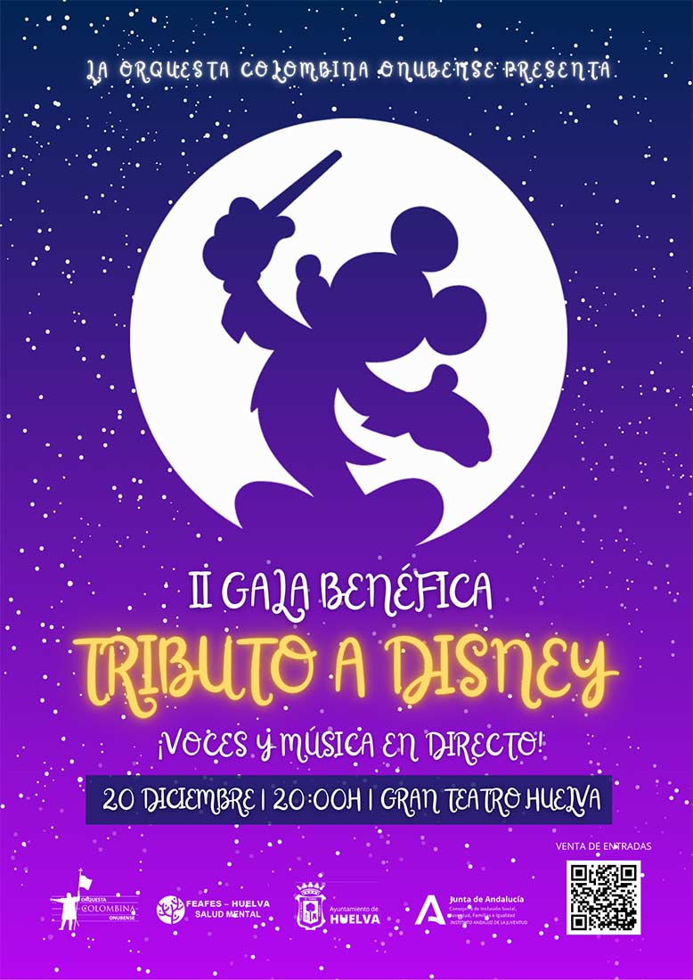 Gala benefica disney 20 de diciembre gran teatro Huelva orquesta colombina onubense