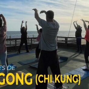 Clases de Chi Kung qi gong en chiringuito enebral Punta Umbria el cruce verano 2024
