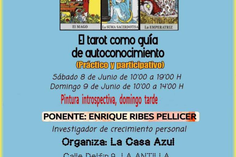 Taller el arte del Tarot con Enrique Pellicer 8 y 9 de junio 2024 La Antilla