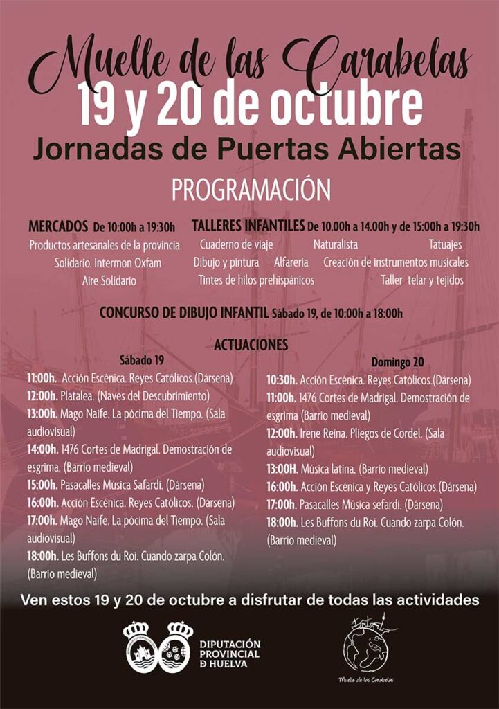 Programacion 12 de octubre muelle de las carabelas 19 y 20 de octubre 2024